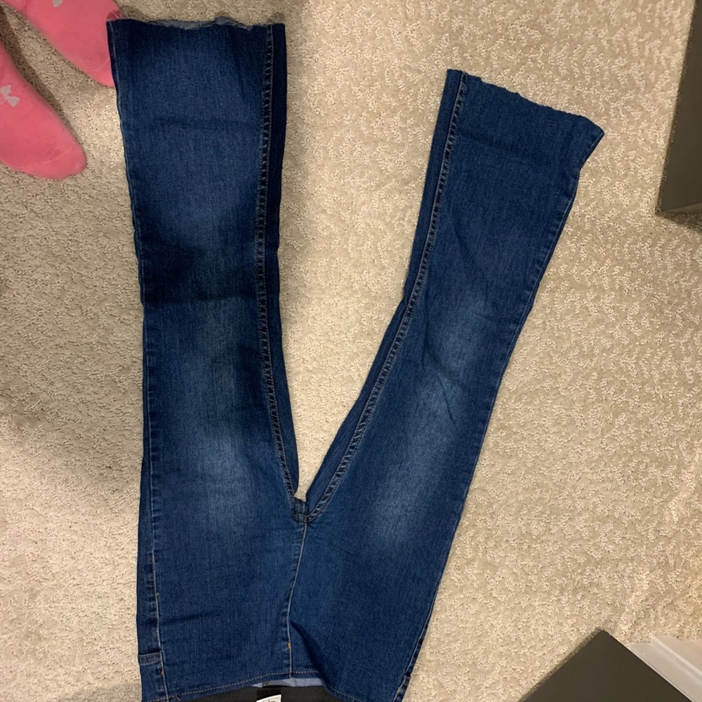 boutique high rise cropped flare jeans